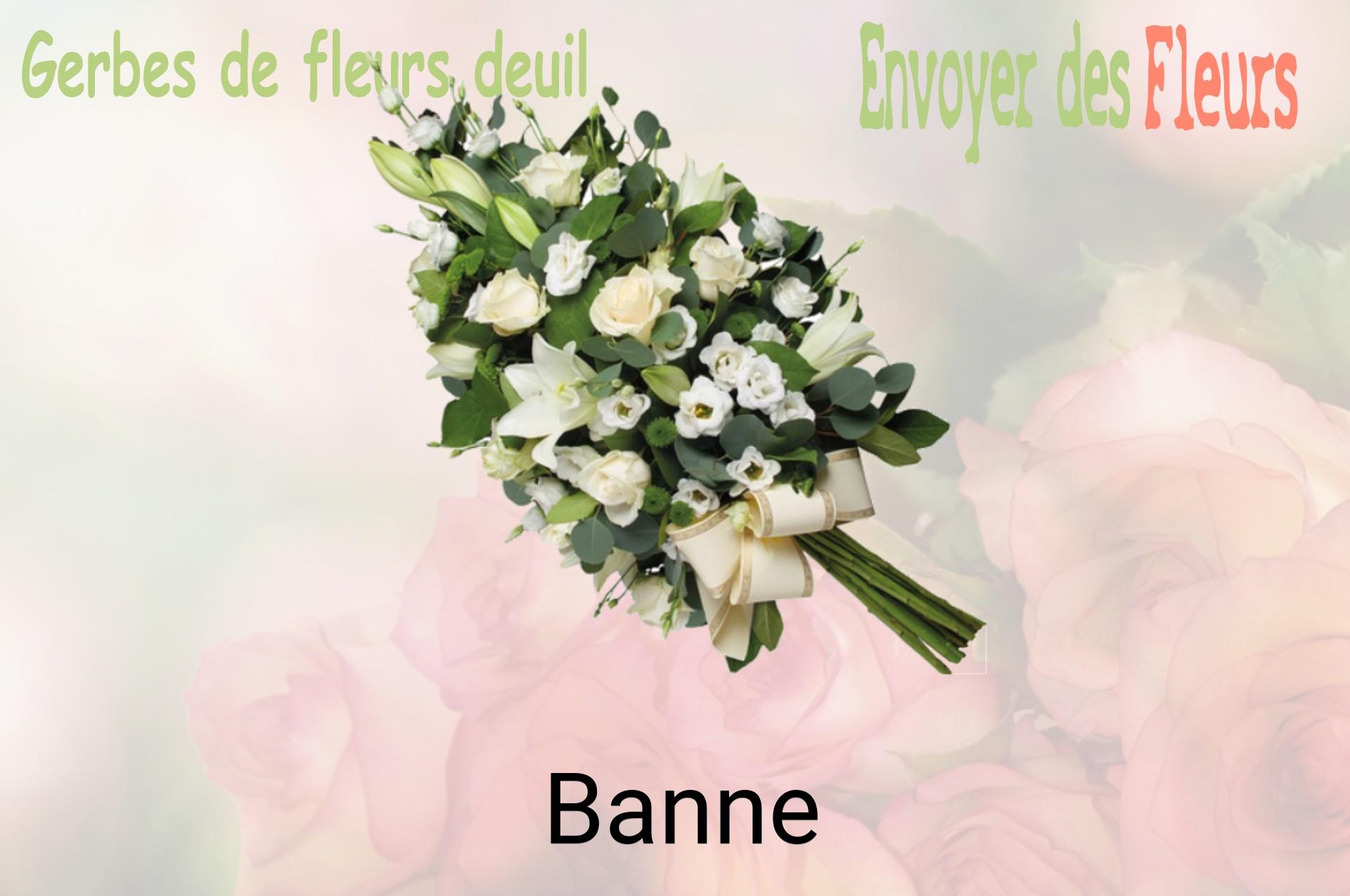 Gerbe de fleurs de deuil livrée à Banne